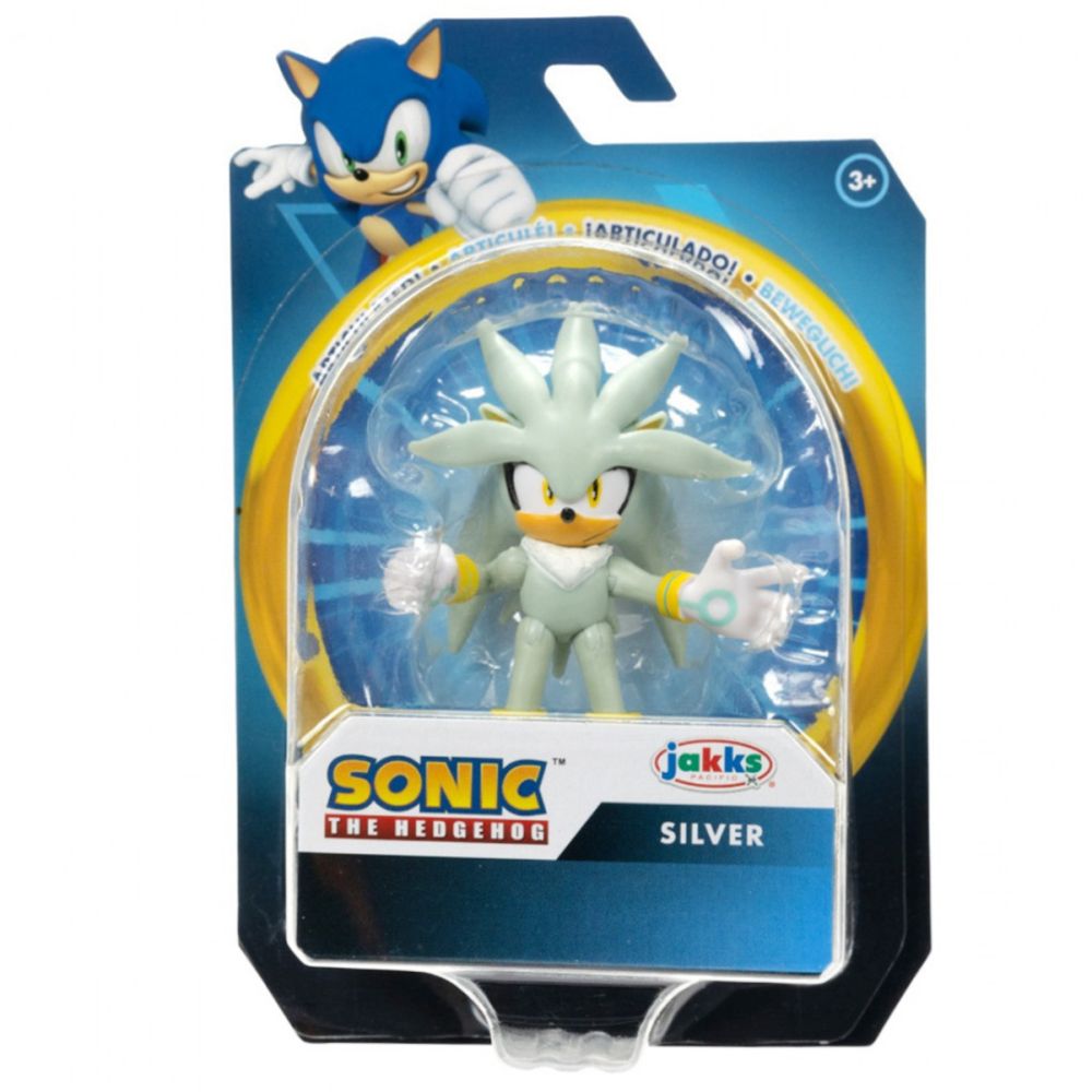 Figurina articulata, Sonic the Hedgehog, Silver, 6 cm