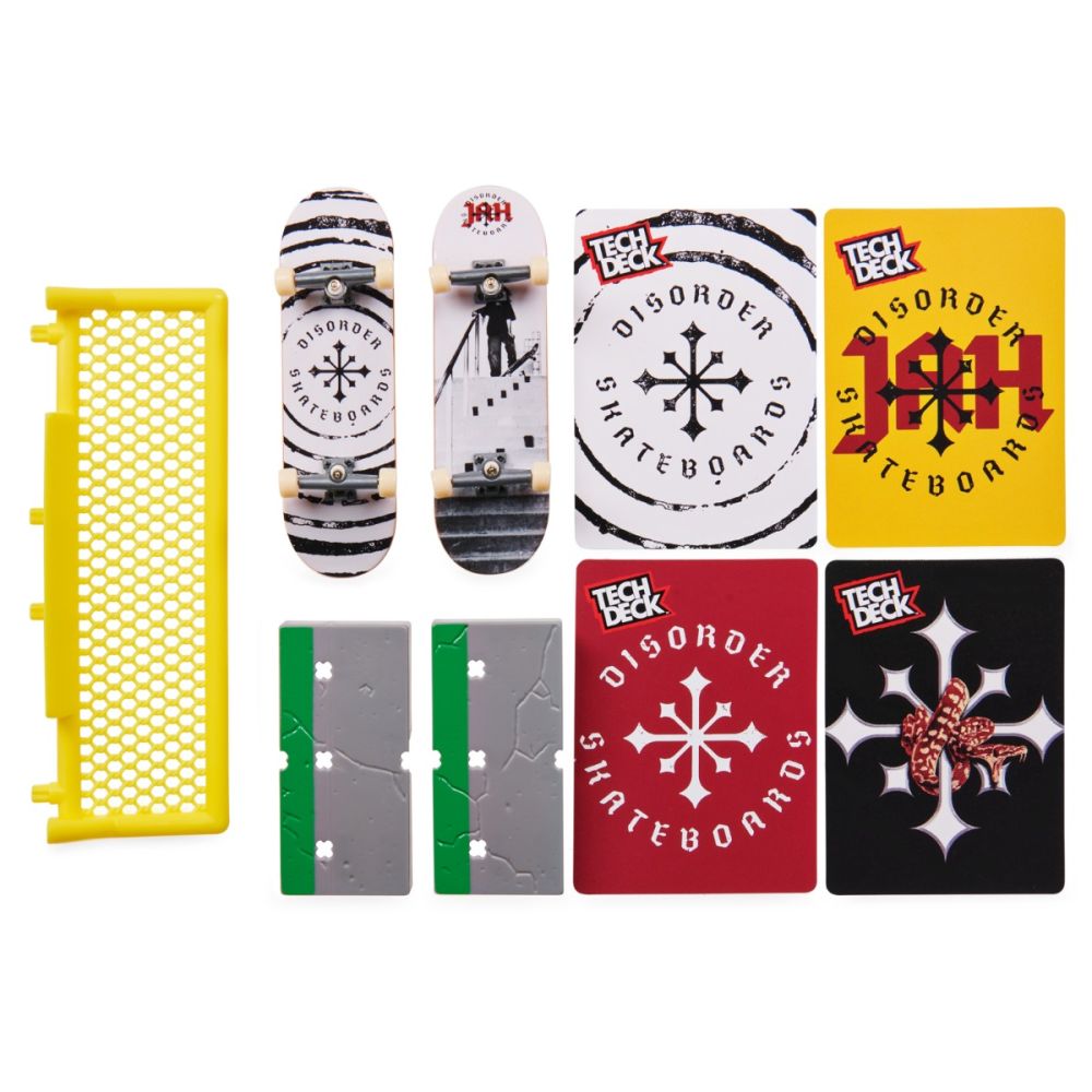 Set 2 mini skateboard cu obstacol, Tech Deck, Disorder, 20141294