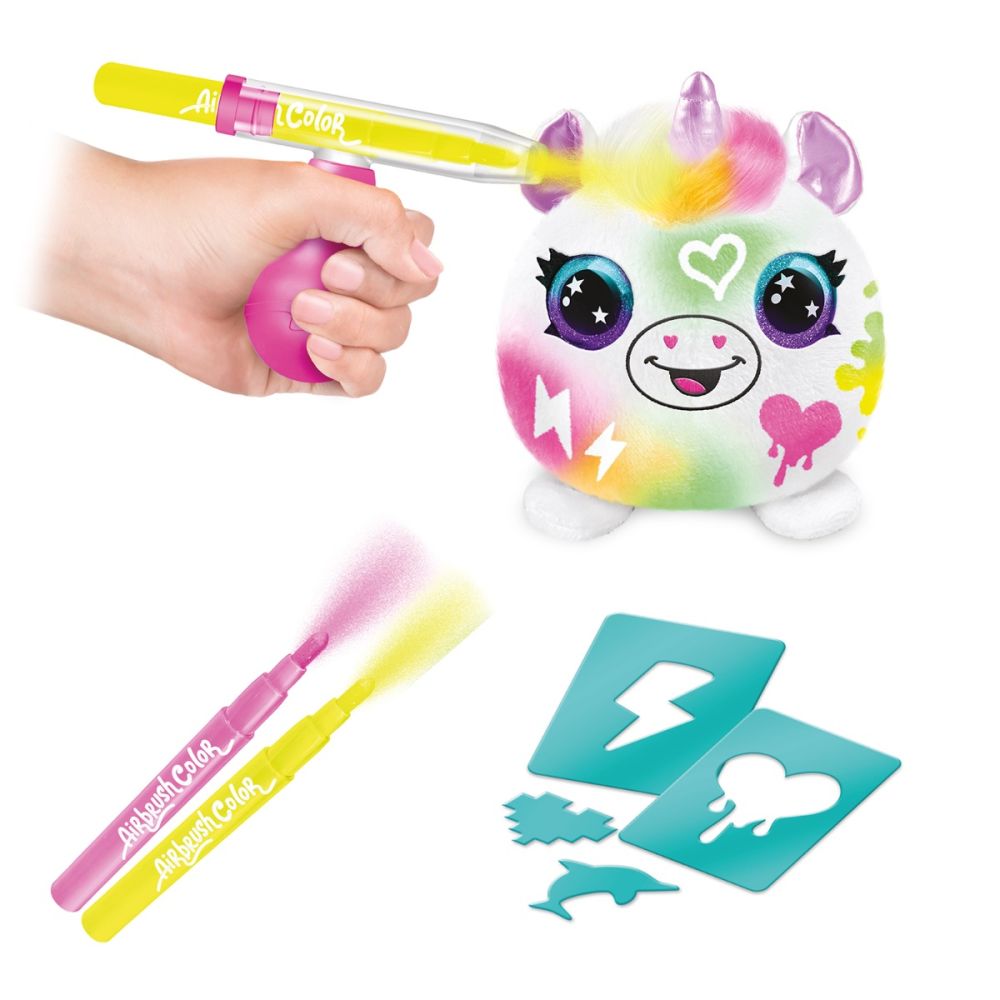 Mini jucarie de plus surpriza, Airbrush Plush, Neon S2