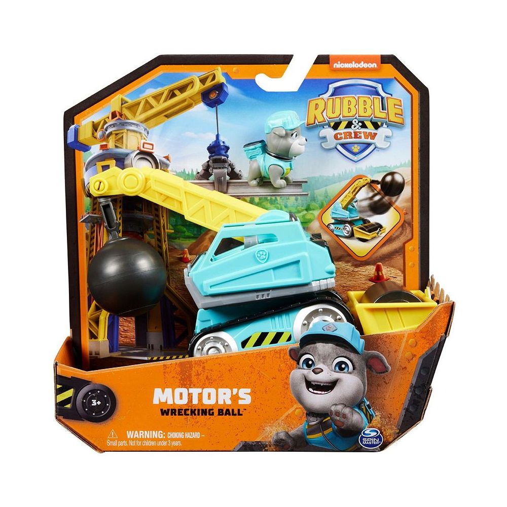 Set vehicul de constructie si figurina, Rubble & Crew, Motor, 20150802