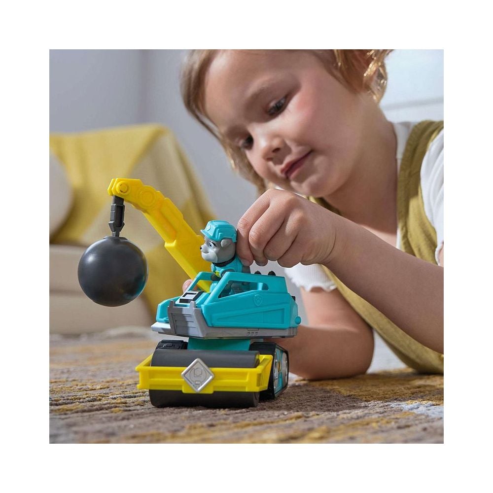 Set vehicul de constructie si figurina, Rubble & Crew, Motor, 20150802