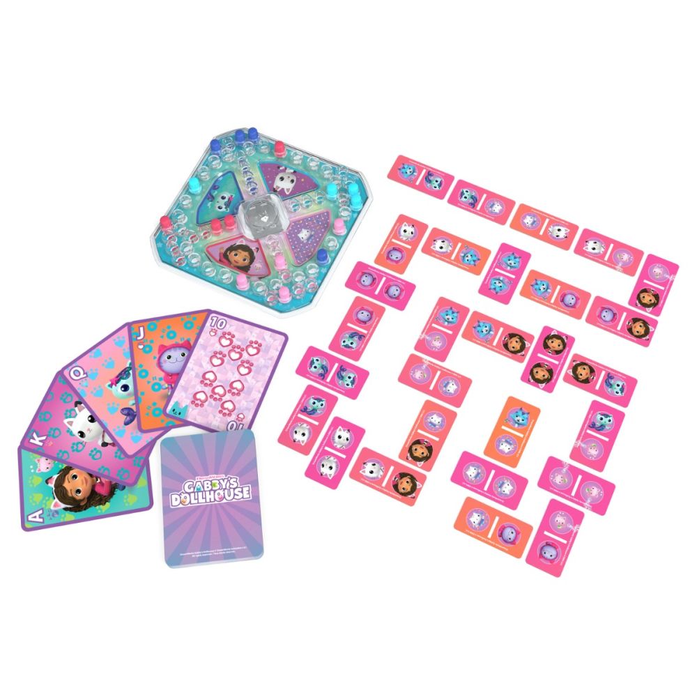 Set 3 jocuri Gabbys Dollhouse, Jumbo Cards, Pop-Up, Domino