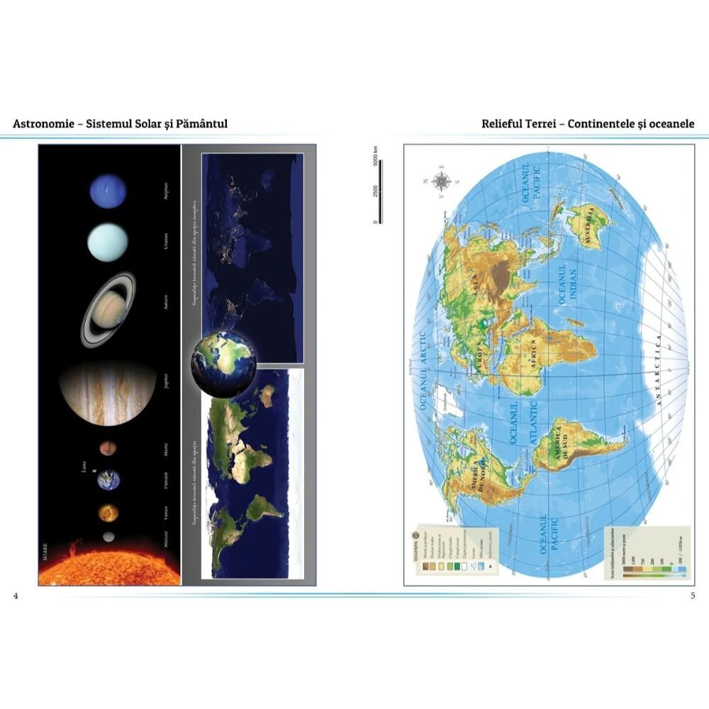 Atlas geografic scolar, Kreativ, Pamant, Europa si Romania