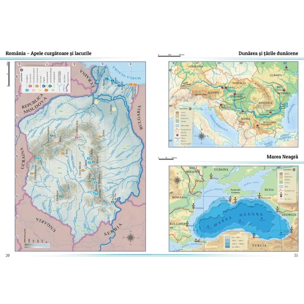 Atlas geografic scolar, Kreativ, Pamant, Europa si Romania