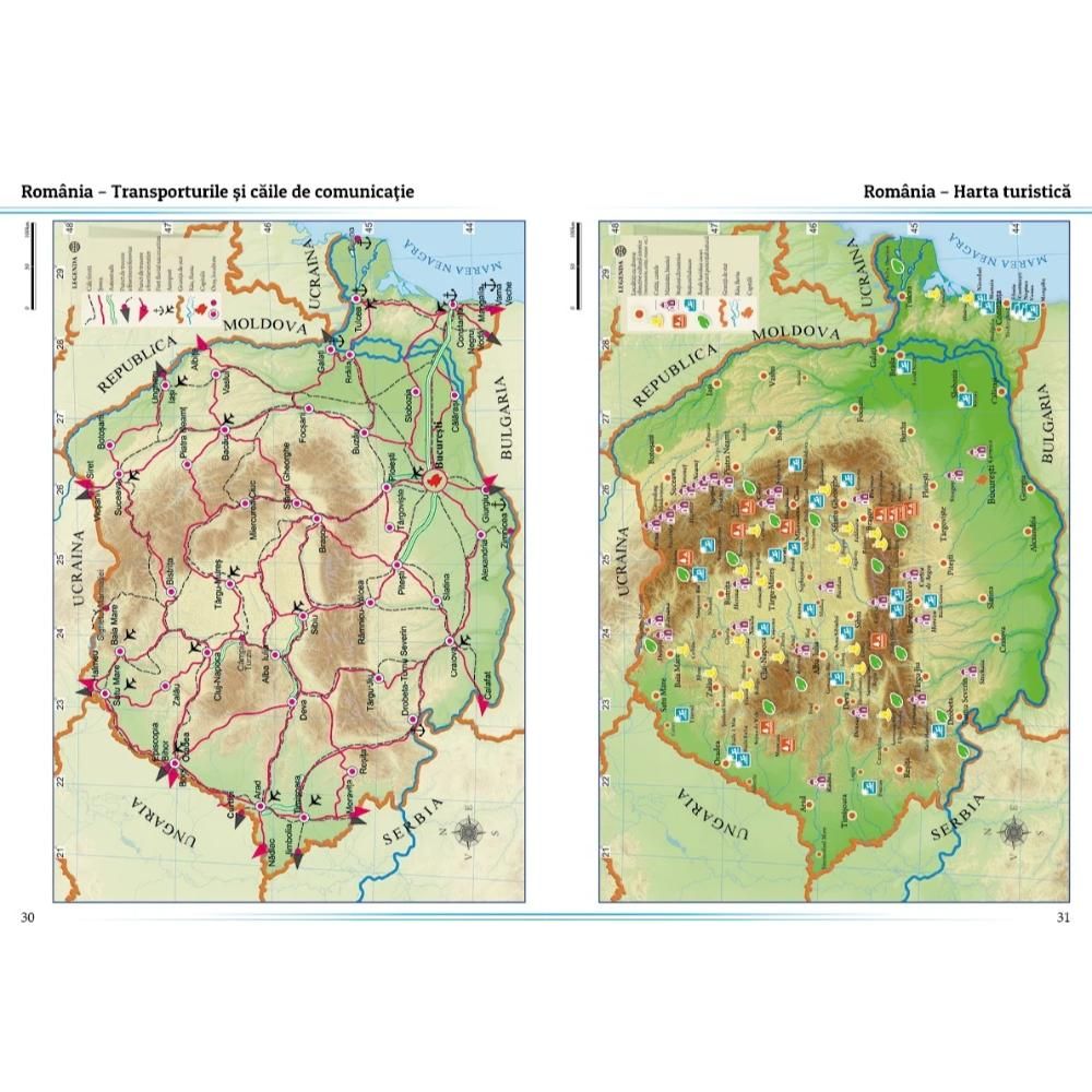 Atlas geografic scolar, Kreativ, Pamant, Europa si Romania