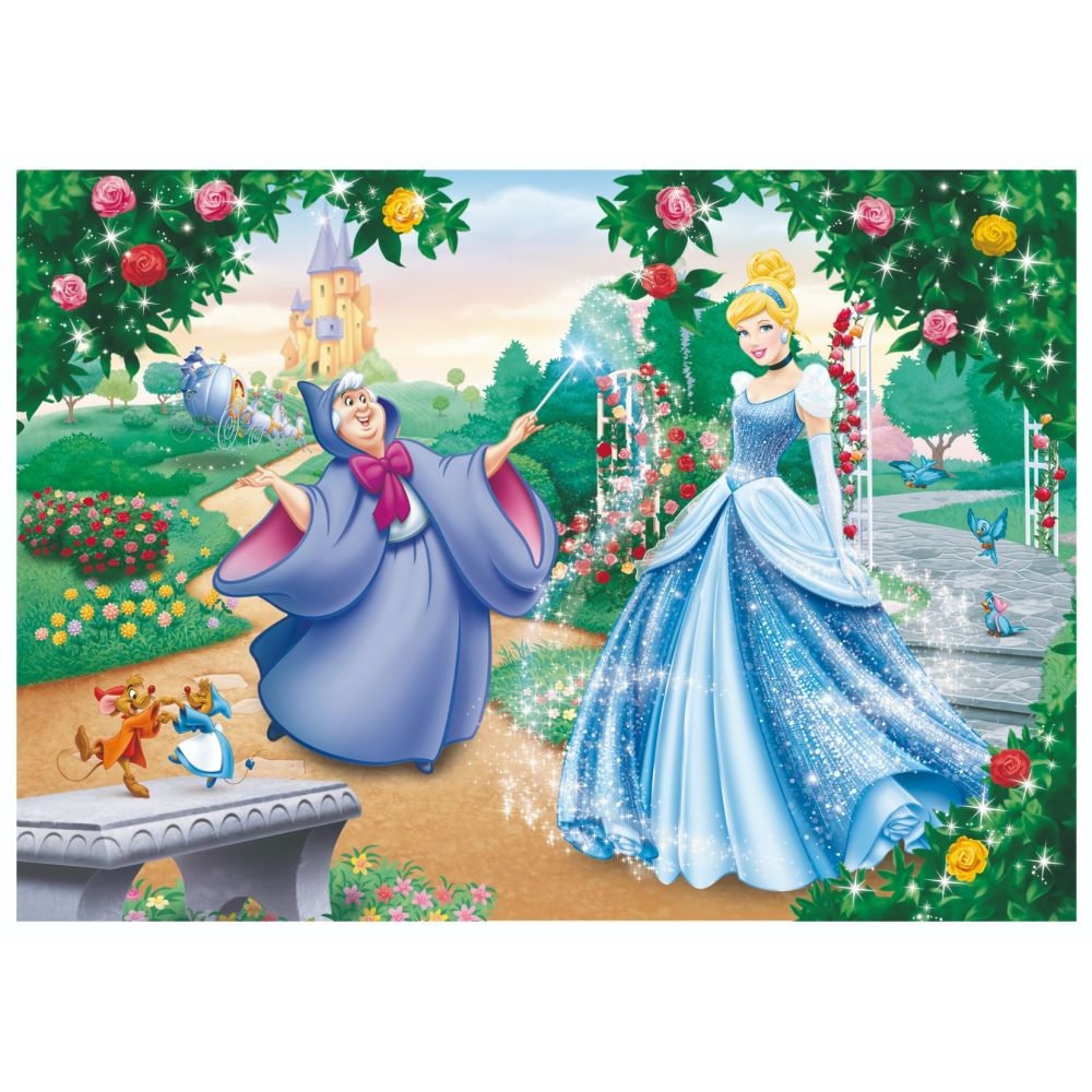 Puzzle de podea 2 in 1 Lisciani Disney Princess, Cenusareasa, Maxi, 150 piese 