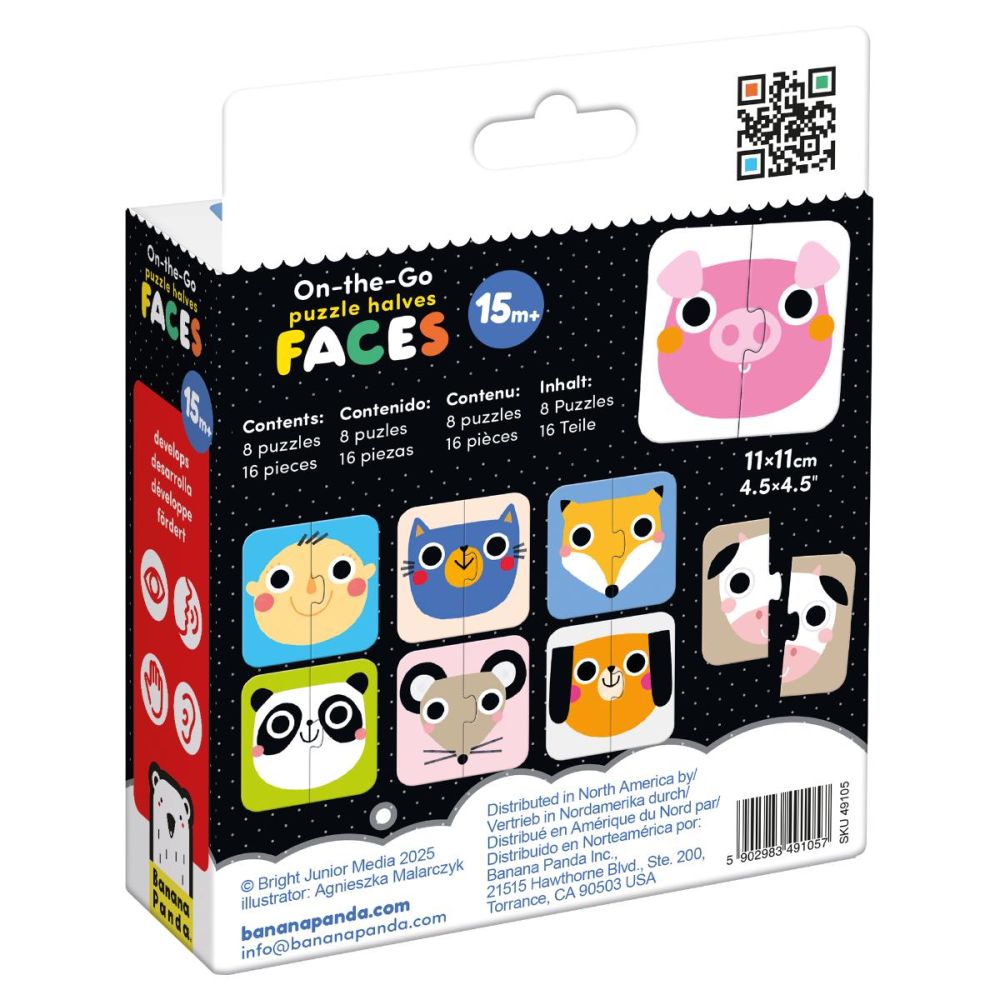 Primul meu puzzle, Banana Panda, On-The-Go, Fete de animalute, 16 piese