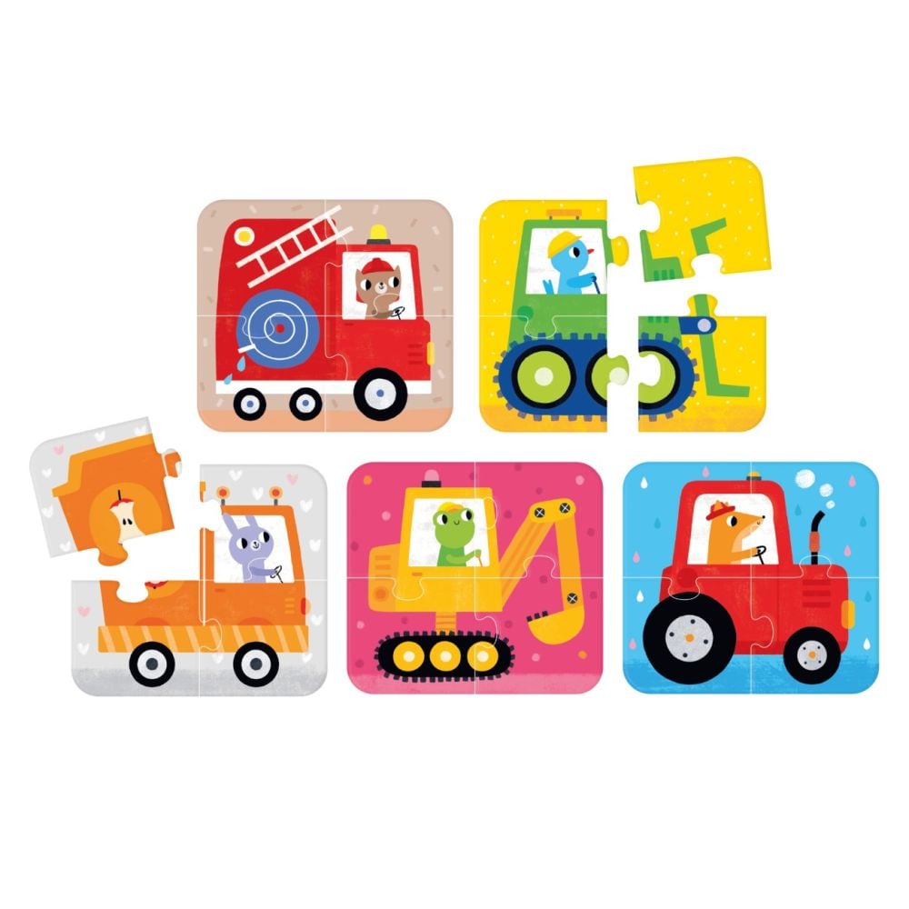 Primul meu puzzle, Banana Panda, On-The-Go, Vehicule, 20 piese