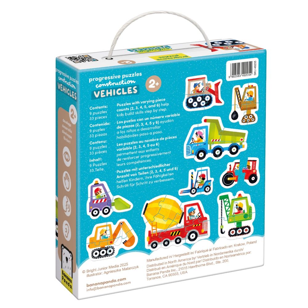 Puzzle progresiv, Banana Panda, Vehicule, 33 piese