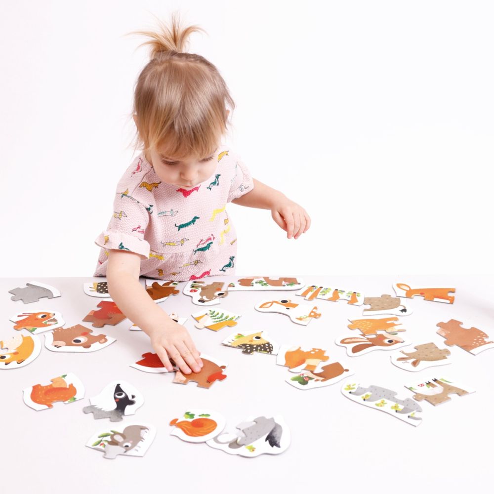 Puzzle progresiv, Banana Panda, Animale din padure, 33 piese