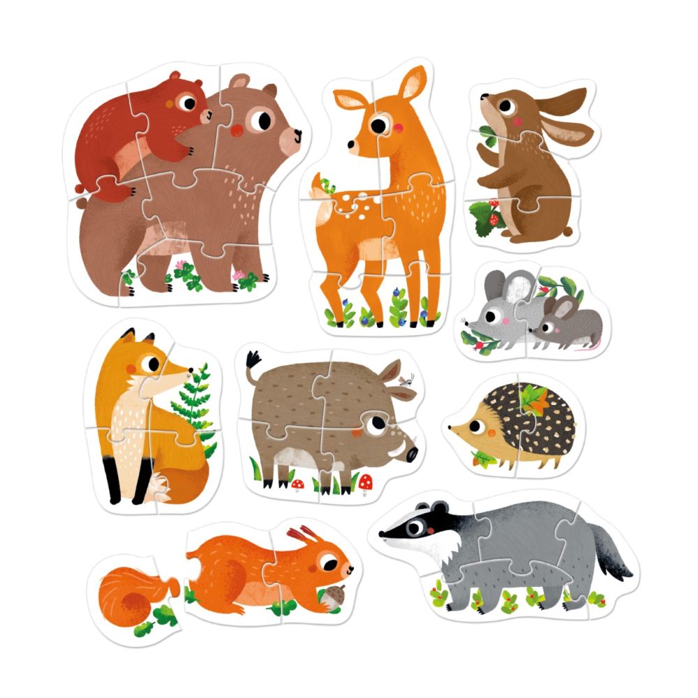 Puzzle progresiv, Banana Panda, Animale din padure, 33 piese