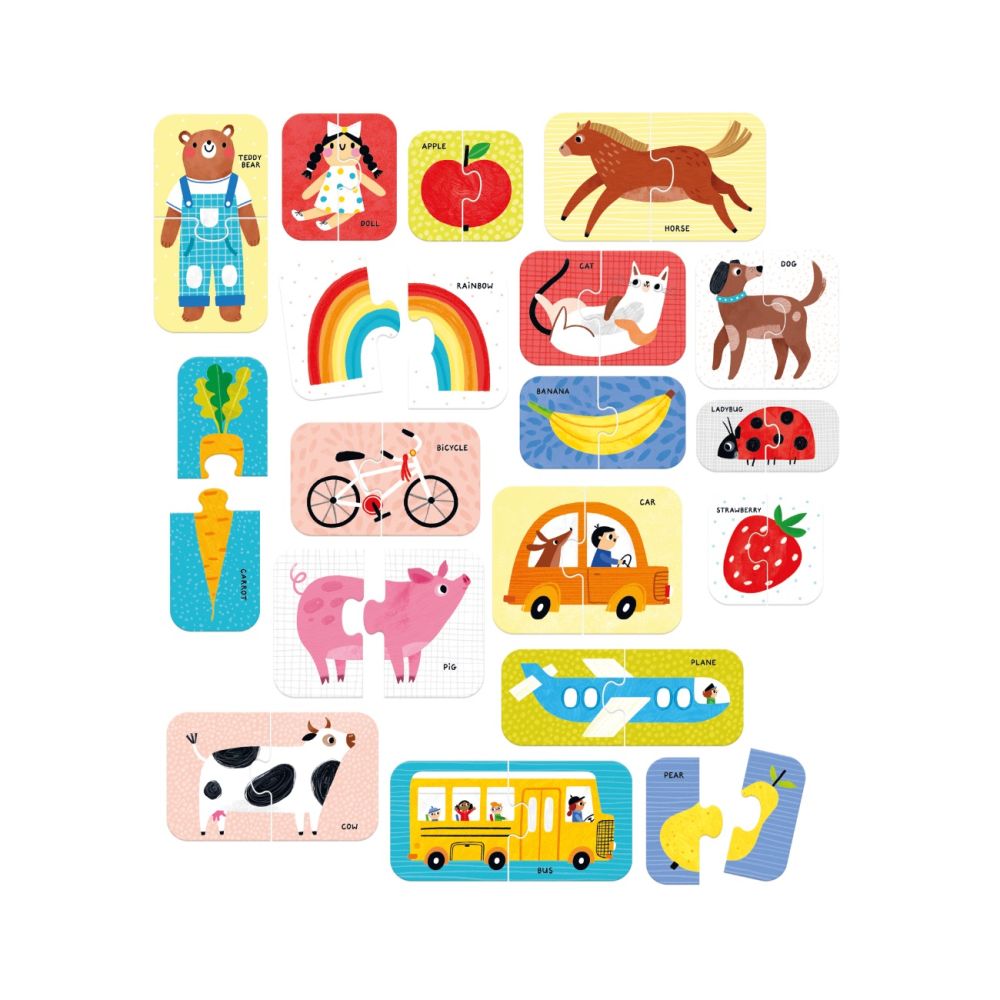 Puzzle educativ, Banana Panda, Primele Cuvinte, 18 piese