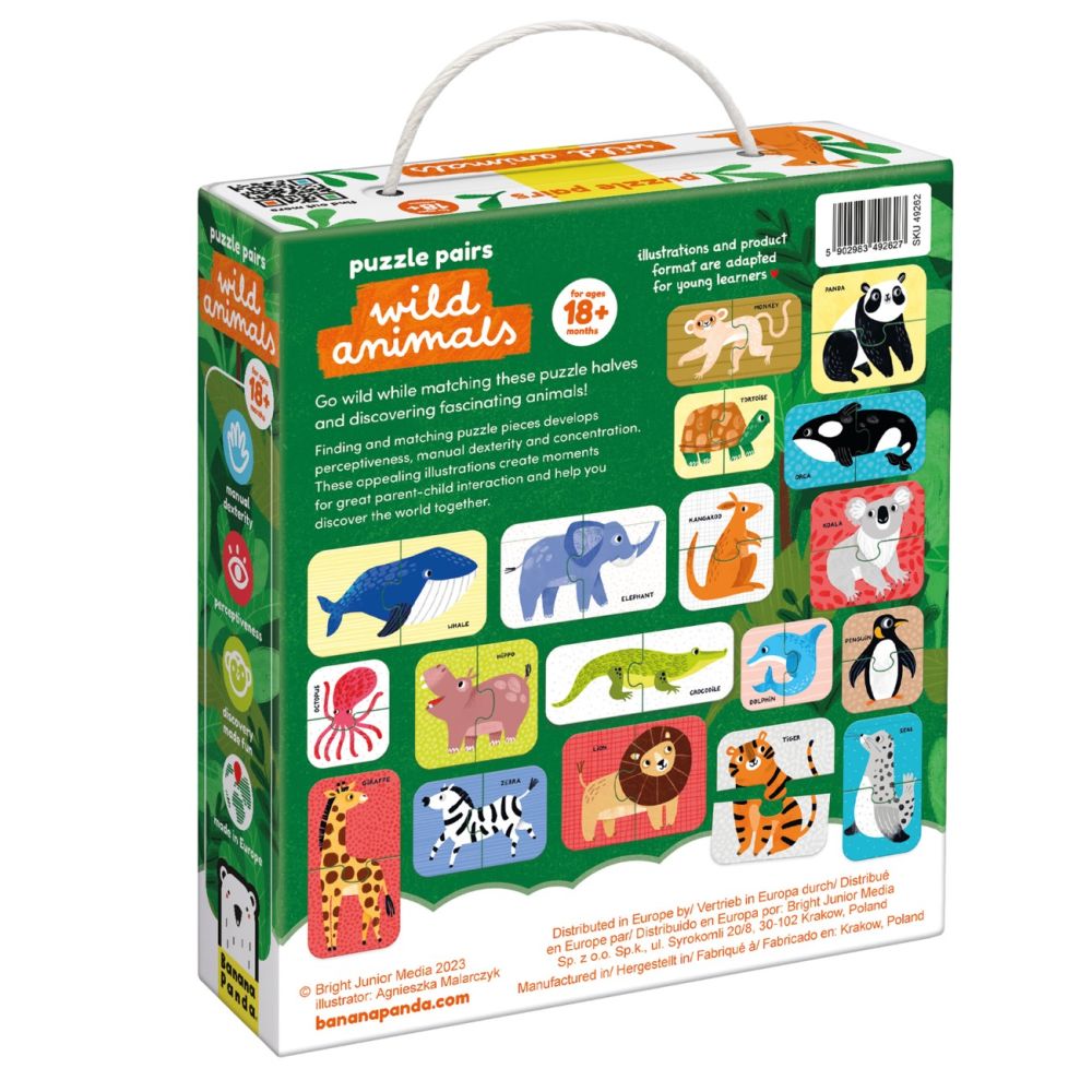 Puzzle educativ, Banana Panda, Animale Salbatice, 36 piese
