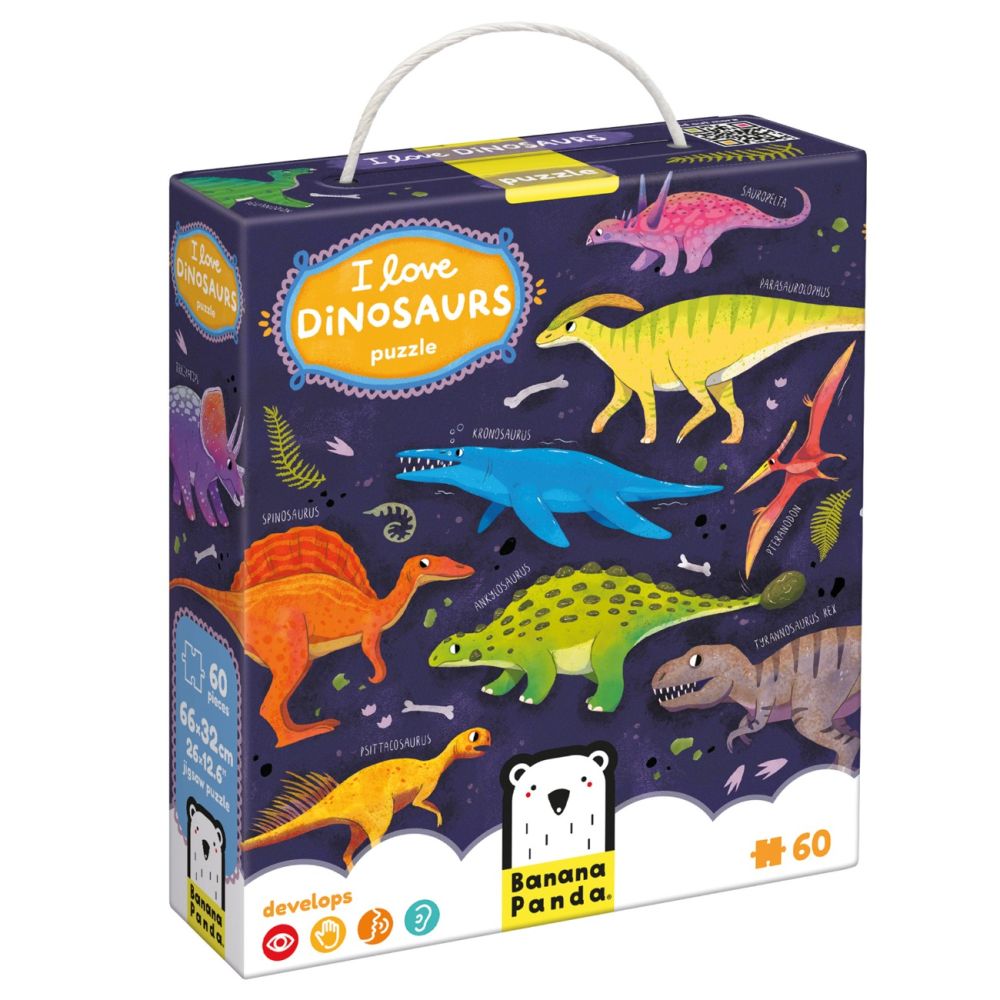 Puzzle educativ, Banana Panda, I love Dinosaurs, 60 piese