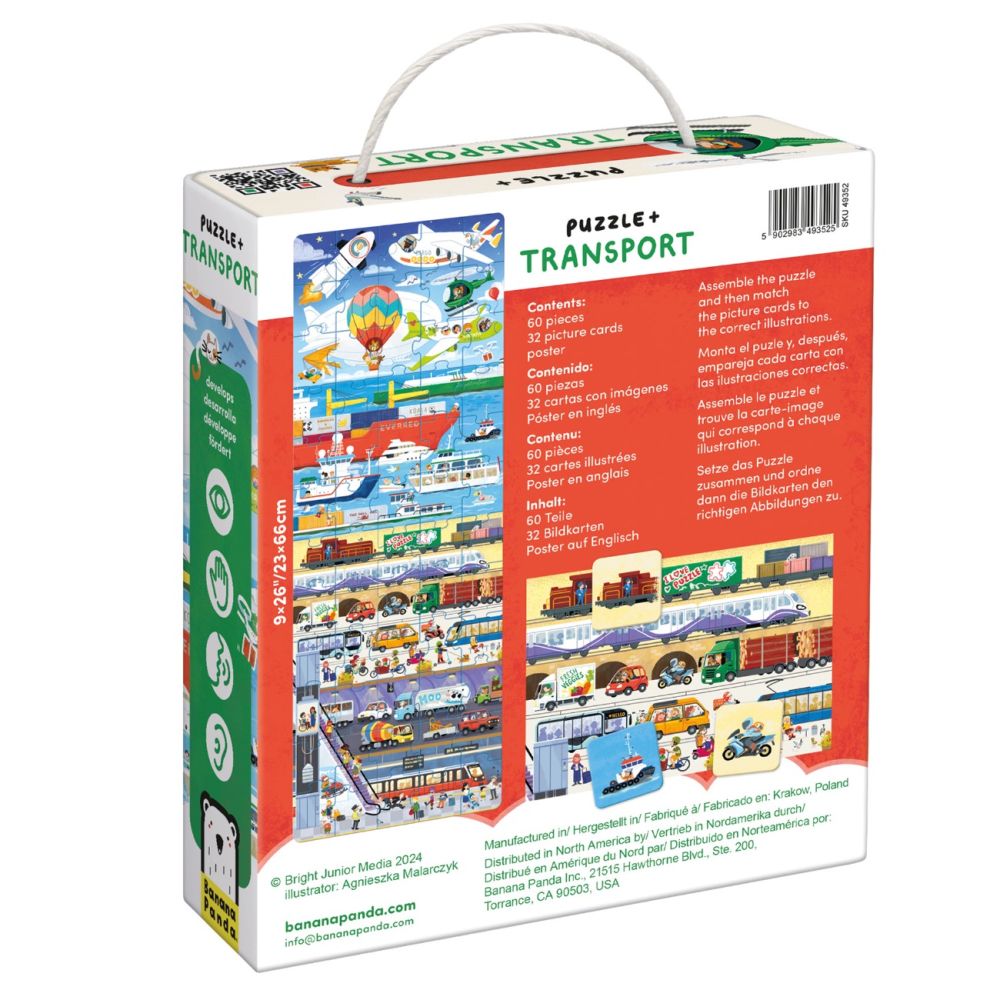 Puzzle Banana Panda, Transport, 60 piese