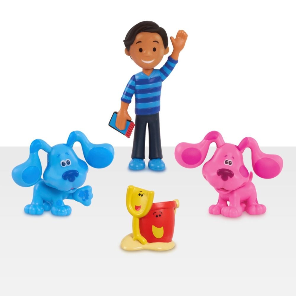 Set 4 figurine, Blues Clues and You, Blue, Magenta, Josh si Shovel and Pail