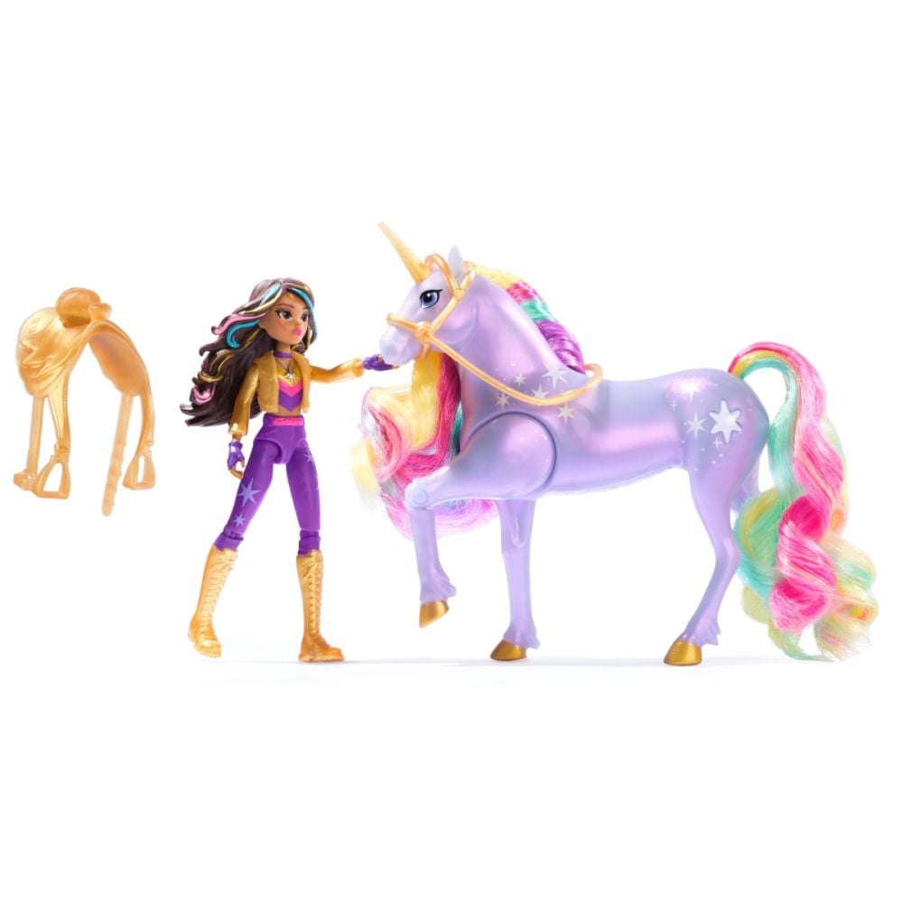 Papusa Sophia si unicornul Wildstar cu lumini, Unicorn Academy