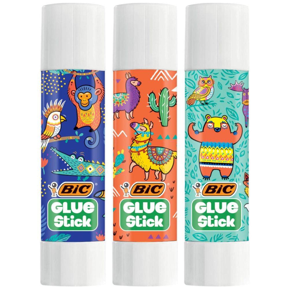 Set 4 tuburi cu lipici solid, Bic, Eco Decor, 8 gr