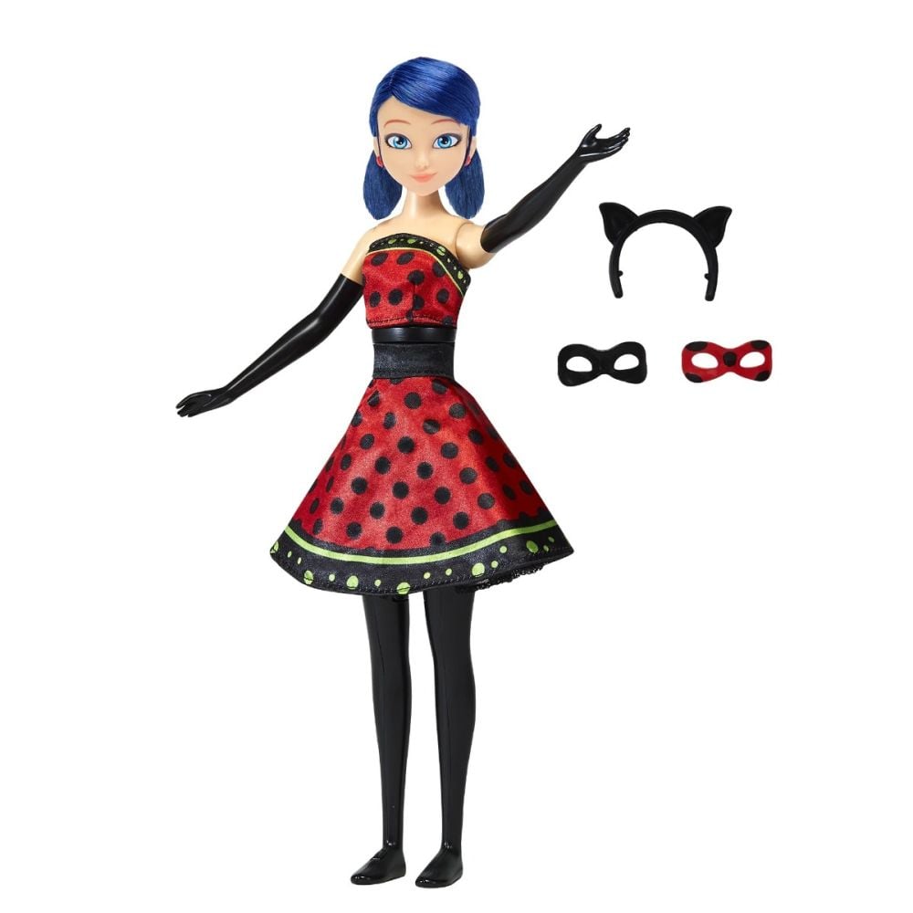 Papusa Marinette 2 in 1, Miraculous Ladybug, Hero Switch