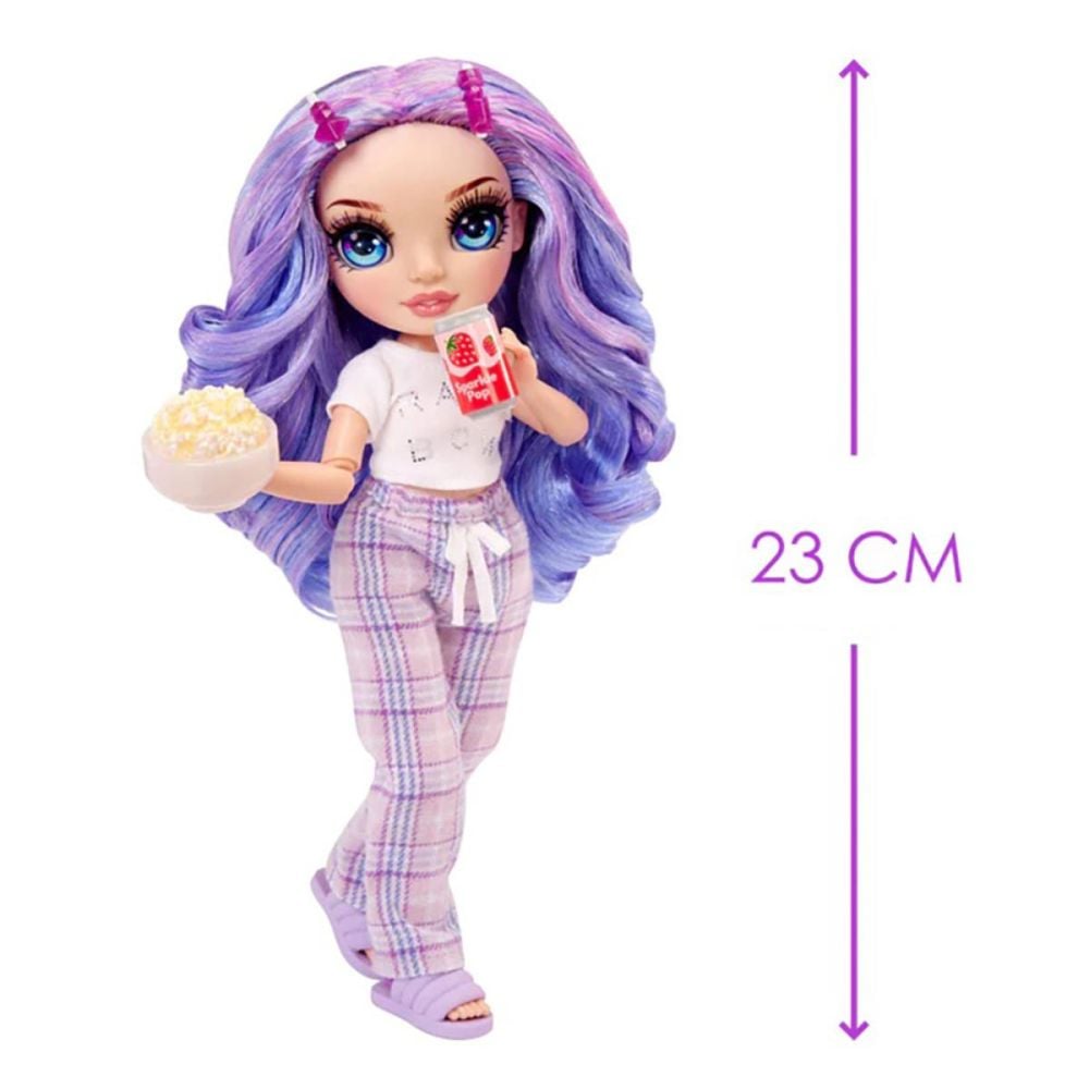 Papusa Rainbow High Junior, Pj Party, Violet Willow, 503705EUC