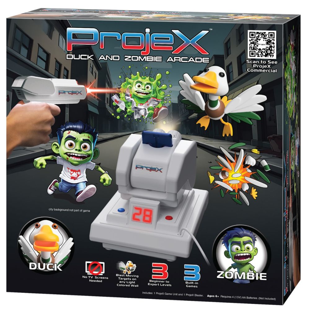 Consola de jocuri cu proiector si 1 blaster, Laser X, Projex Duck And Zombie Arcade