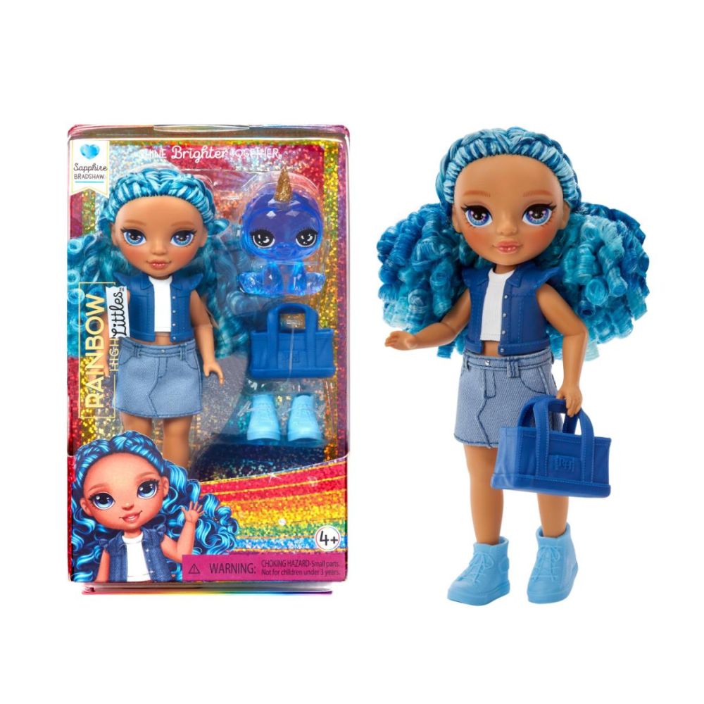 Papusa Rainbow High, Littles Sapphire Bradshaw, Blue, 531197EUC