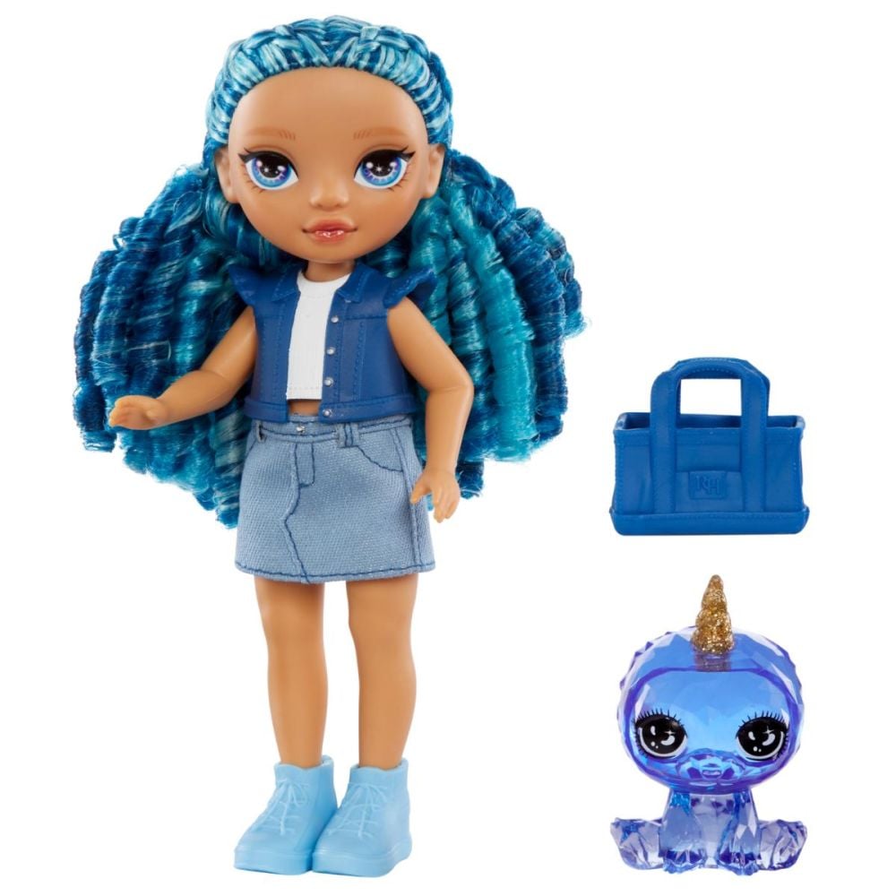 Papusa Rainbow High, Littles Sapphire Bradshaw, Blue, 531197EUC