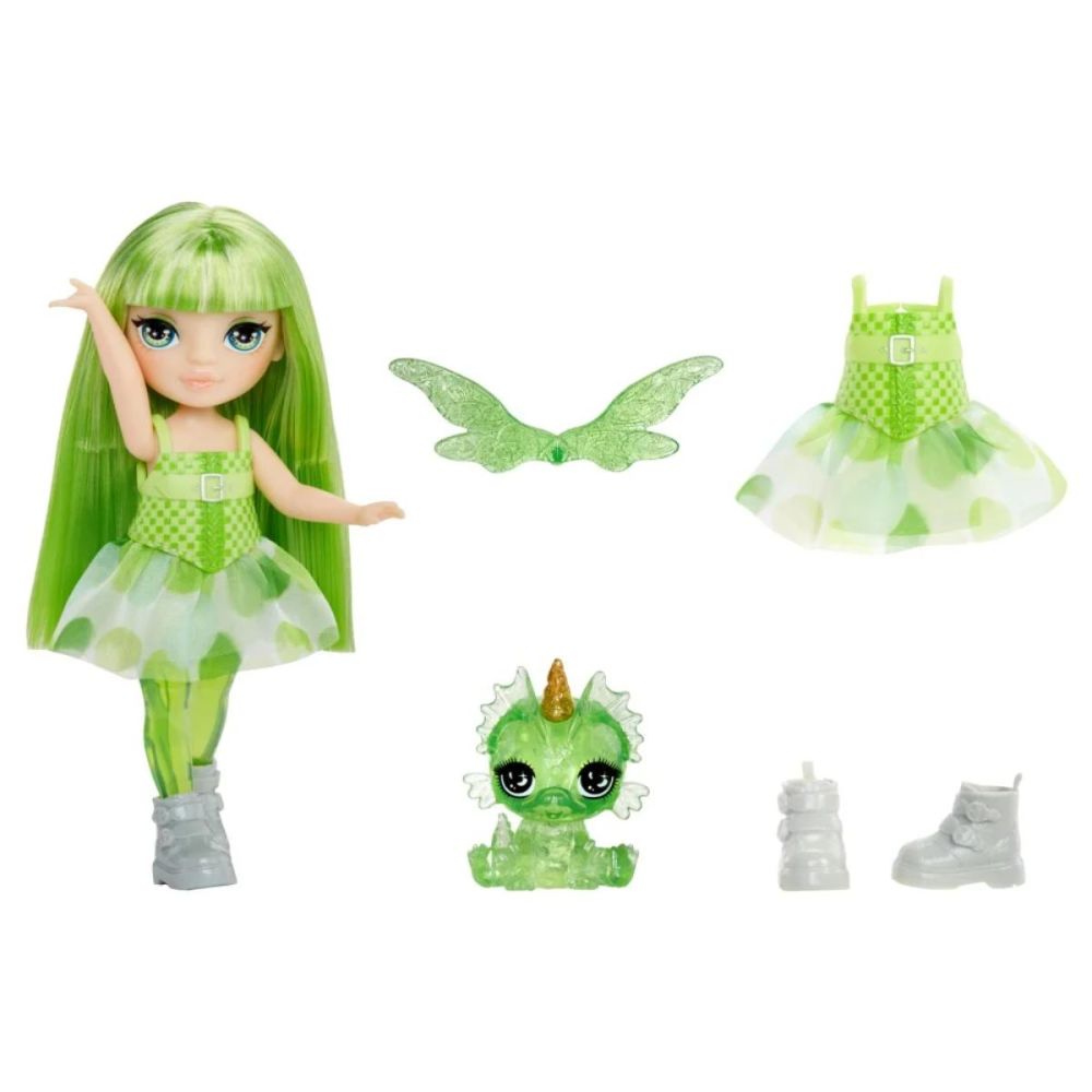 Papusa Rainbow High Littles, Rainbow Fantasy Fairies, Emerald, 543404EUC