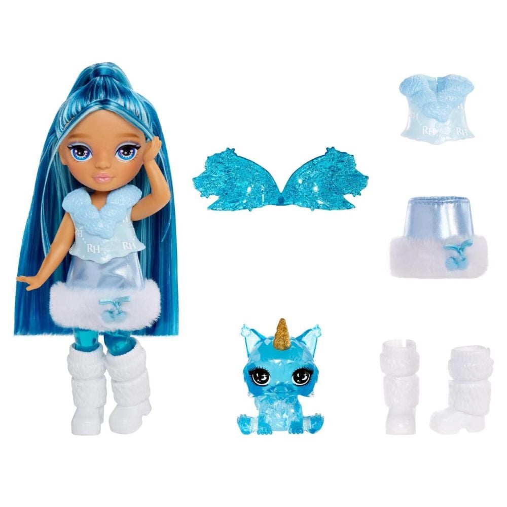 Papusa Rainbow High Littles, Rainbow Fantasy Fairies, Sapphire, 543428EUC