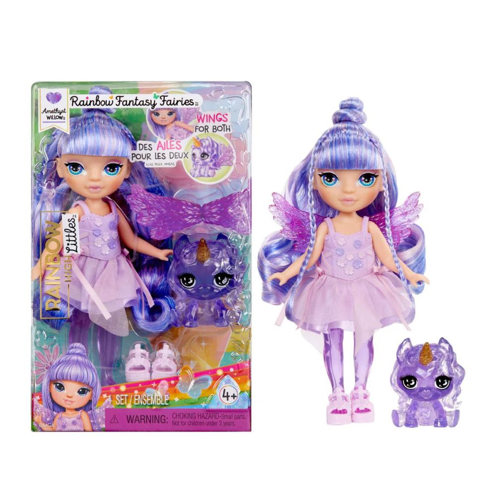 Papusa Rainbow High Littles, Rainbow Fantasy Fairies, Amethyst, 543435EUC