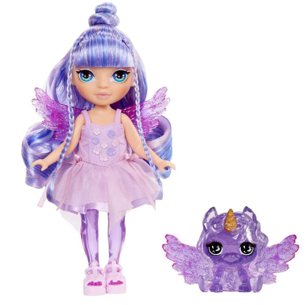 Papusa Rainbow High Littles, Rainbow Fantasy Fairies, Amethyst, 543435EUC
