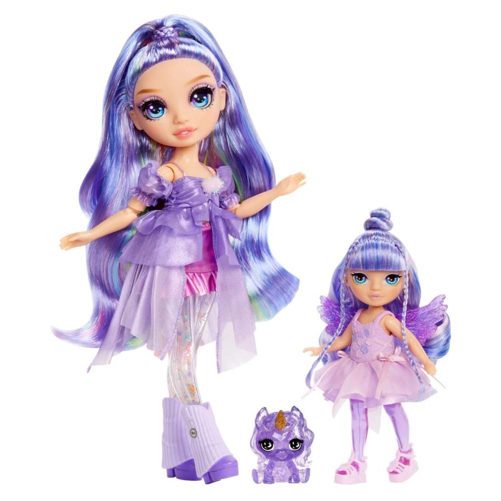 Papusa Rainbow High Littles, Rainbow Fantasy Fairies, Amethyst, 543435EUC