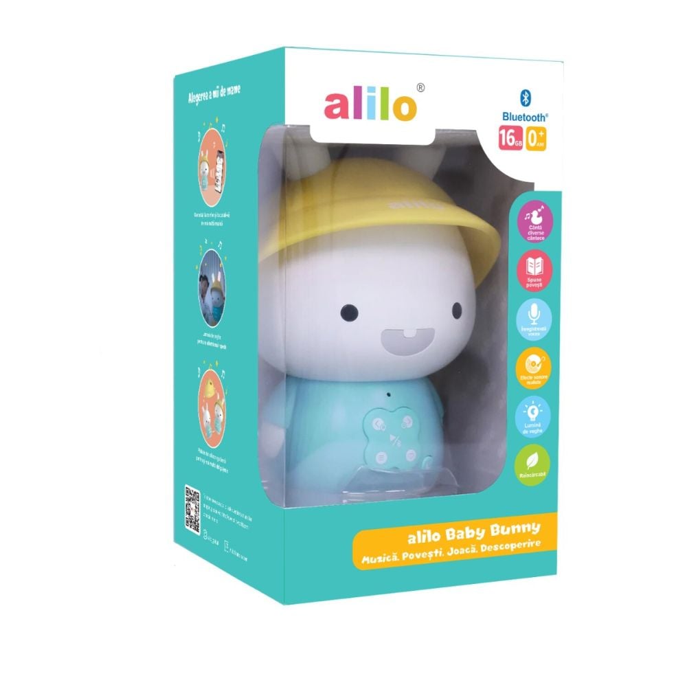 Iepuras interactiv, Alilo Baby Bunny, Povesti si cantece in Lb romana si engleza, Albastru