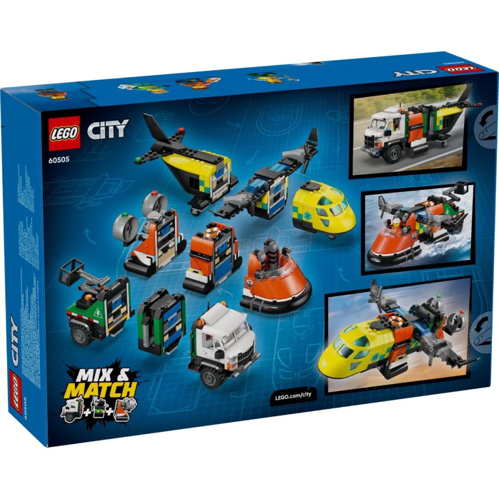 LEGO® City - Avion, autospeciala de service si aeroglisor in versiuni adaptate (60505)