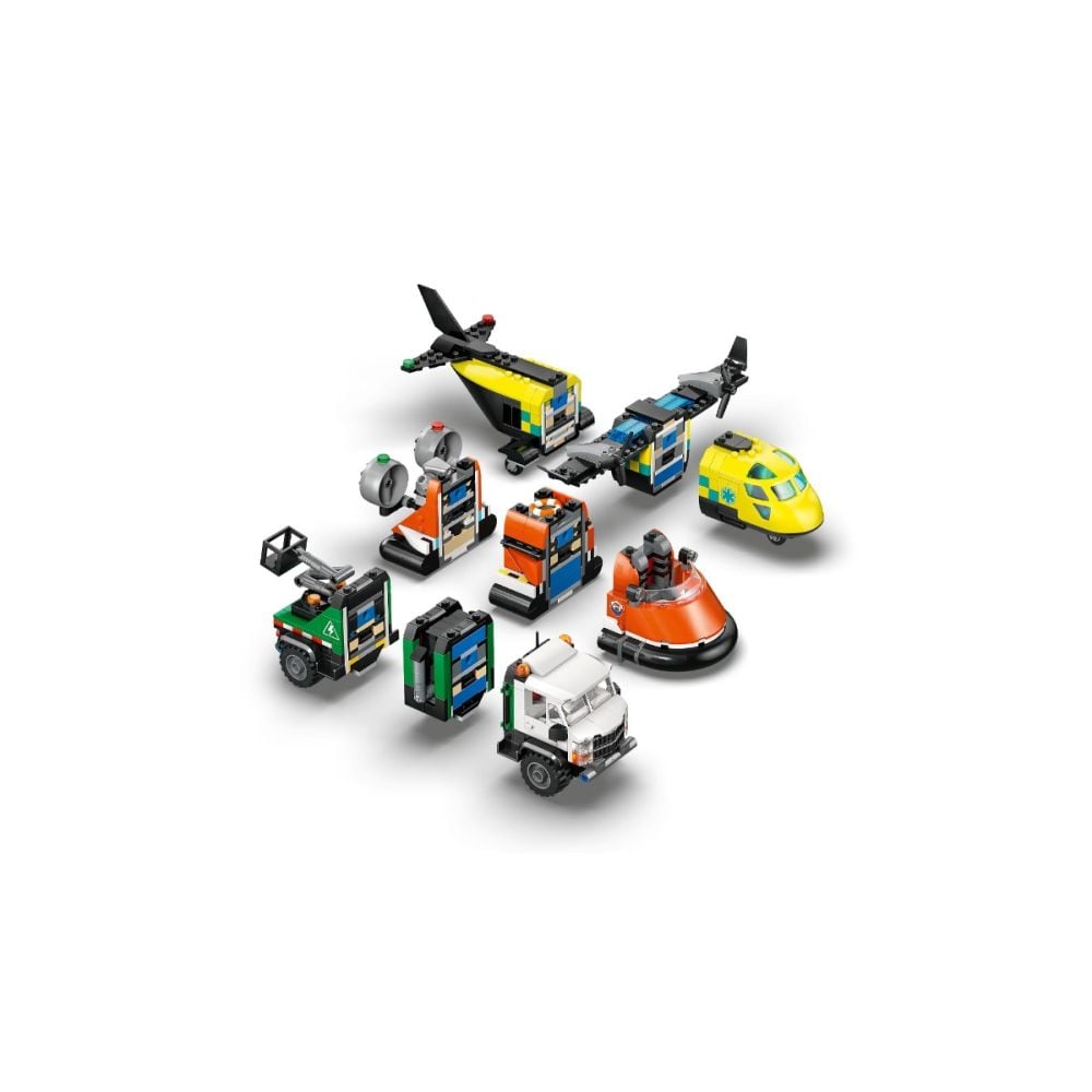 LEGO® City - Avion, autospeciala de service si aeroglisor in versiuni adaptate (60505)