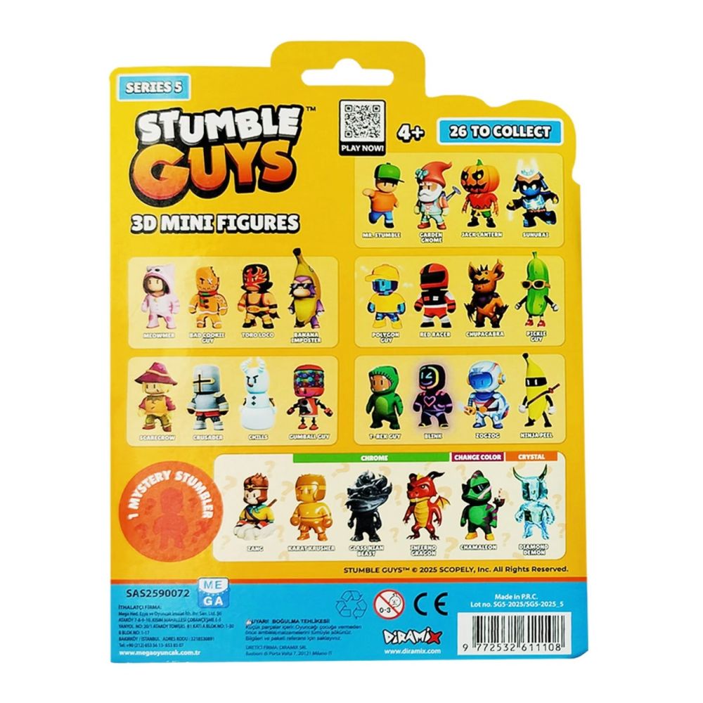 Set 5 mini figurine 3D, Stumble Guys, S5