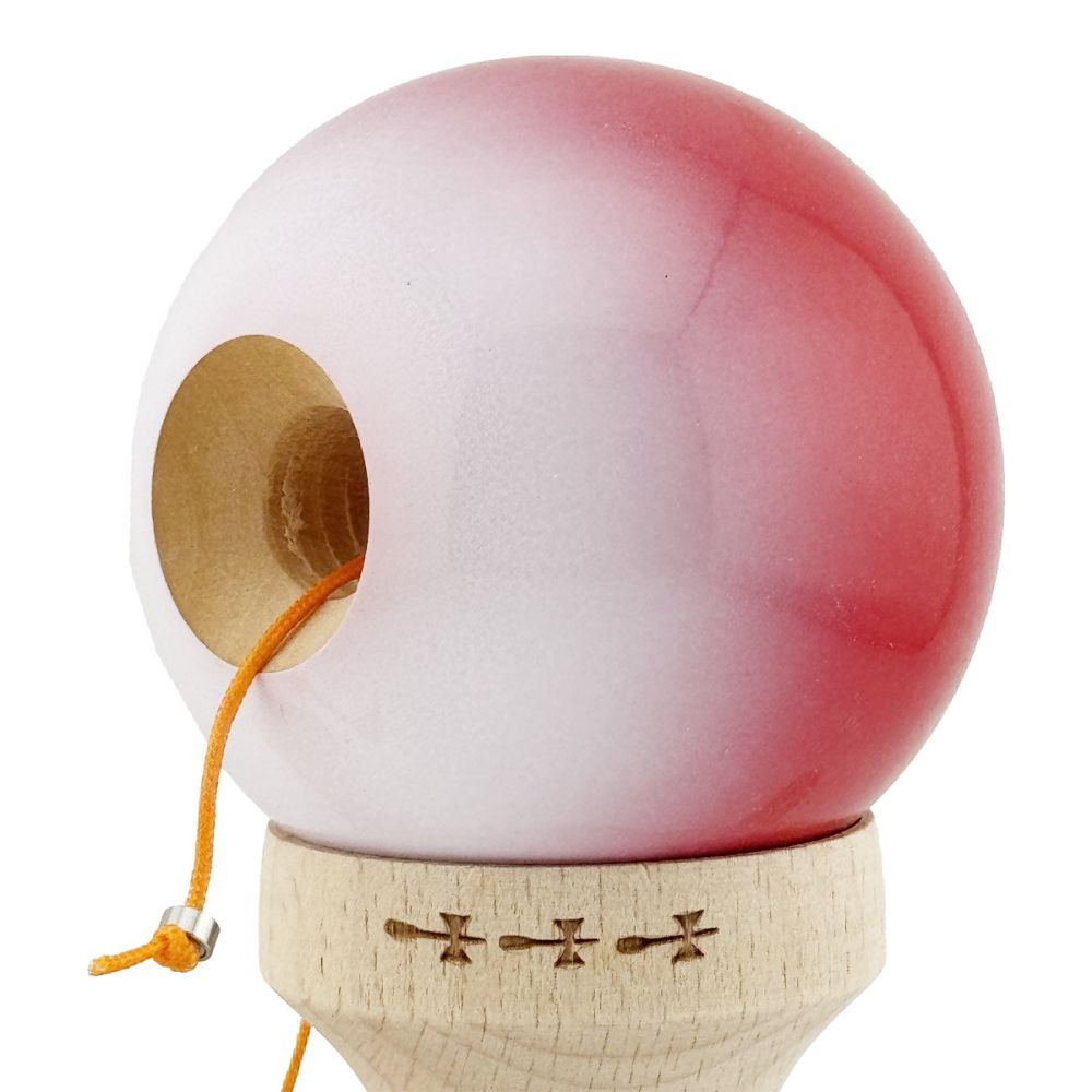 Jucarie de indemanare din lemn, Kendama X, Flippy Big Cups V2, Super Sticky, Gradient Rosu, Alb