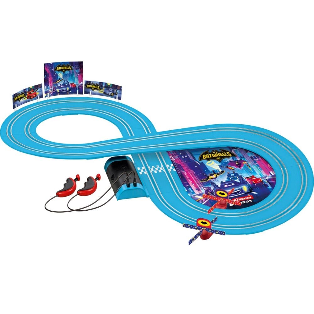 Set pista de curse cu 2 masinute, Carrera, Batwheels DC