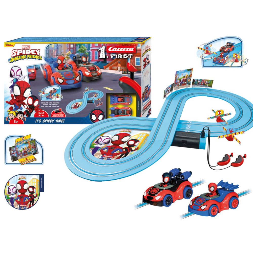 Set pista de curse cu 2 masinute, Carrera, Spidey Amazing Friends