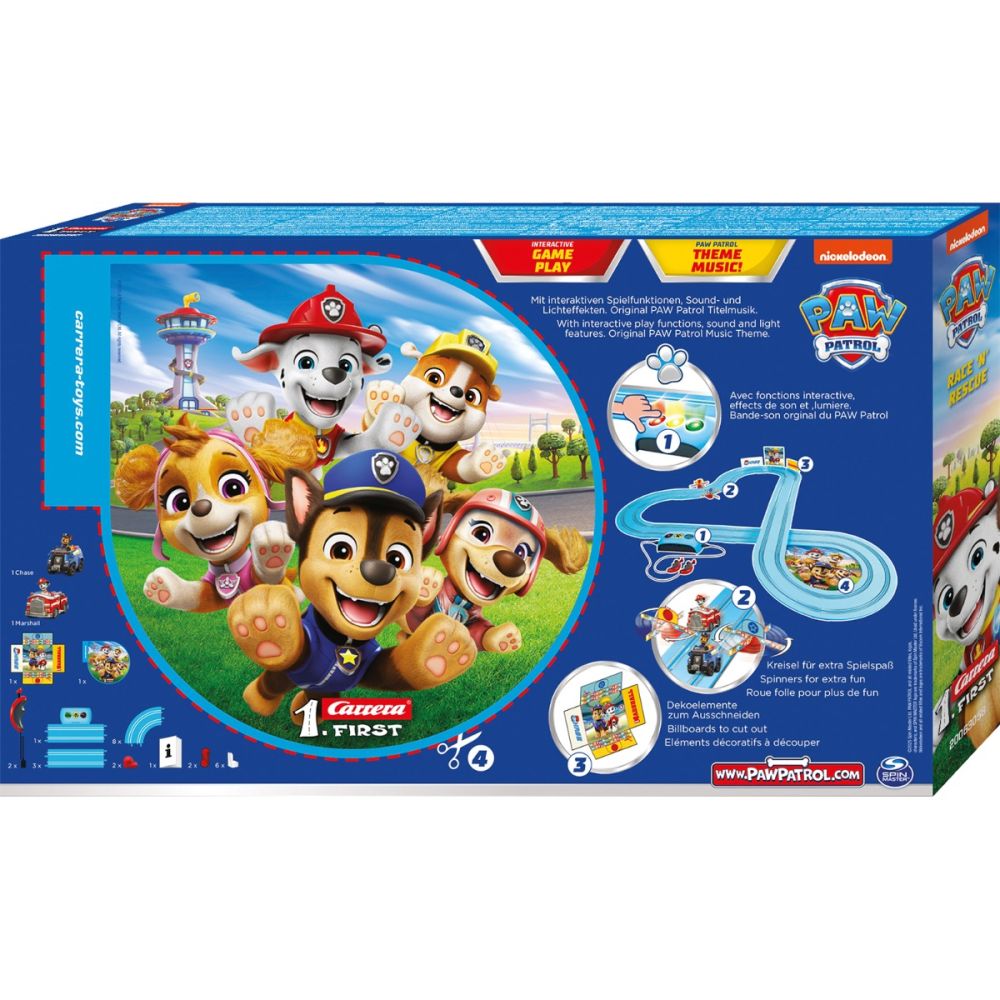 Set pista de curse cu 2 masinute, Carrera, Race and Rescue