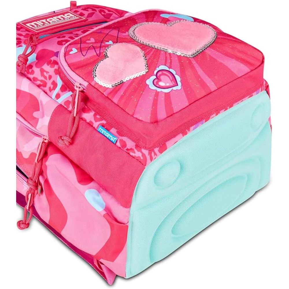 Ghiozdan cu 3 compartimente, Mitama, New Plus, Furry Pink