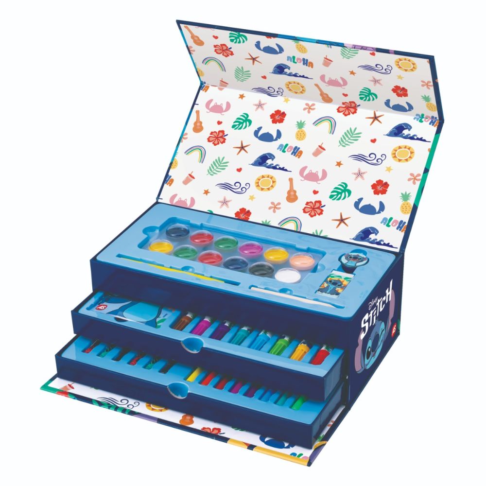 Set de colorat in trusa, Disney Stitch, 50 piese