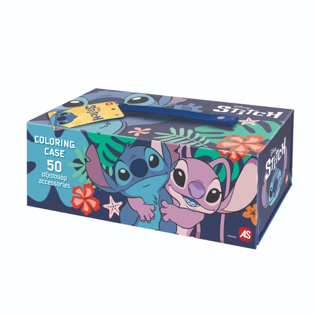 Set de colorat in trusa, Disney Stitch, 50 piese