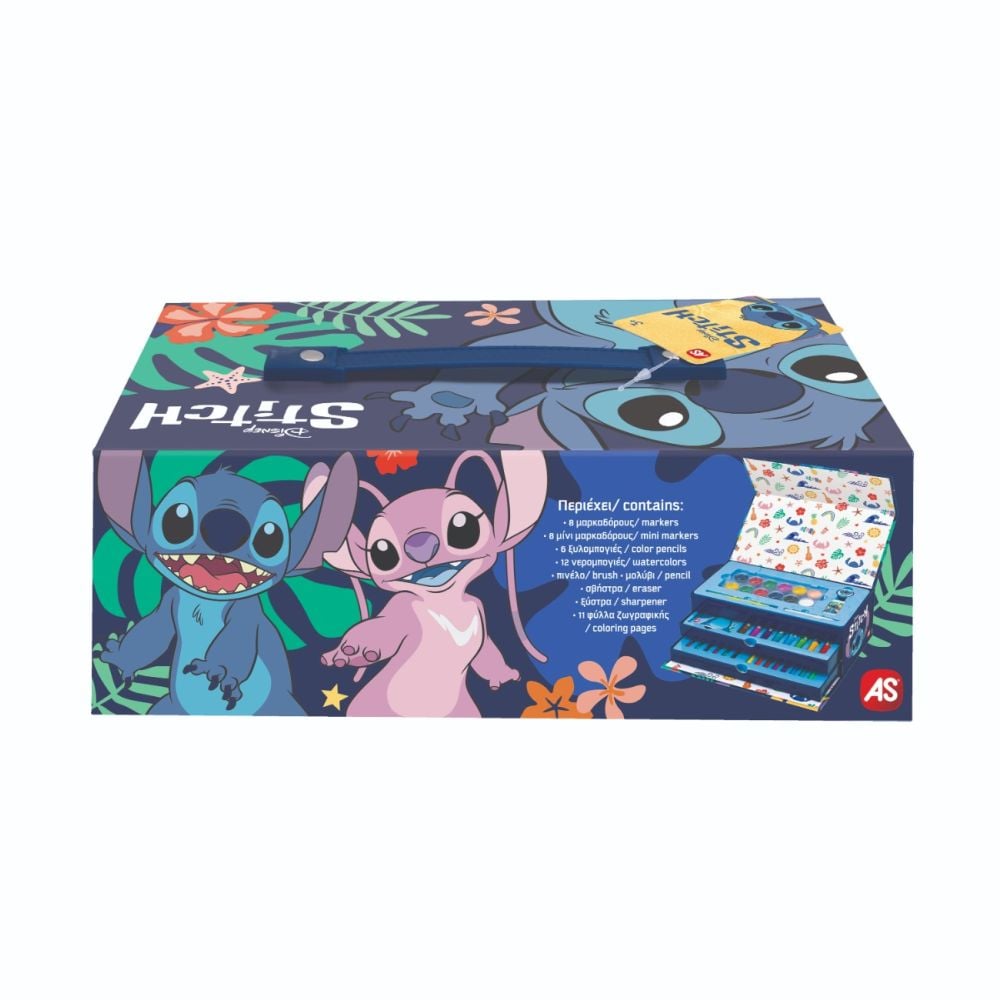 Set de colorat in trusa, Disney Stitch, 50 piese