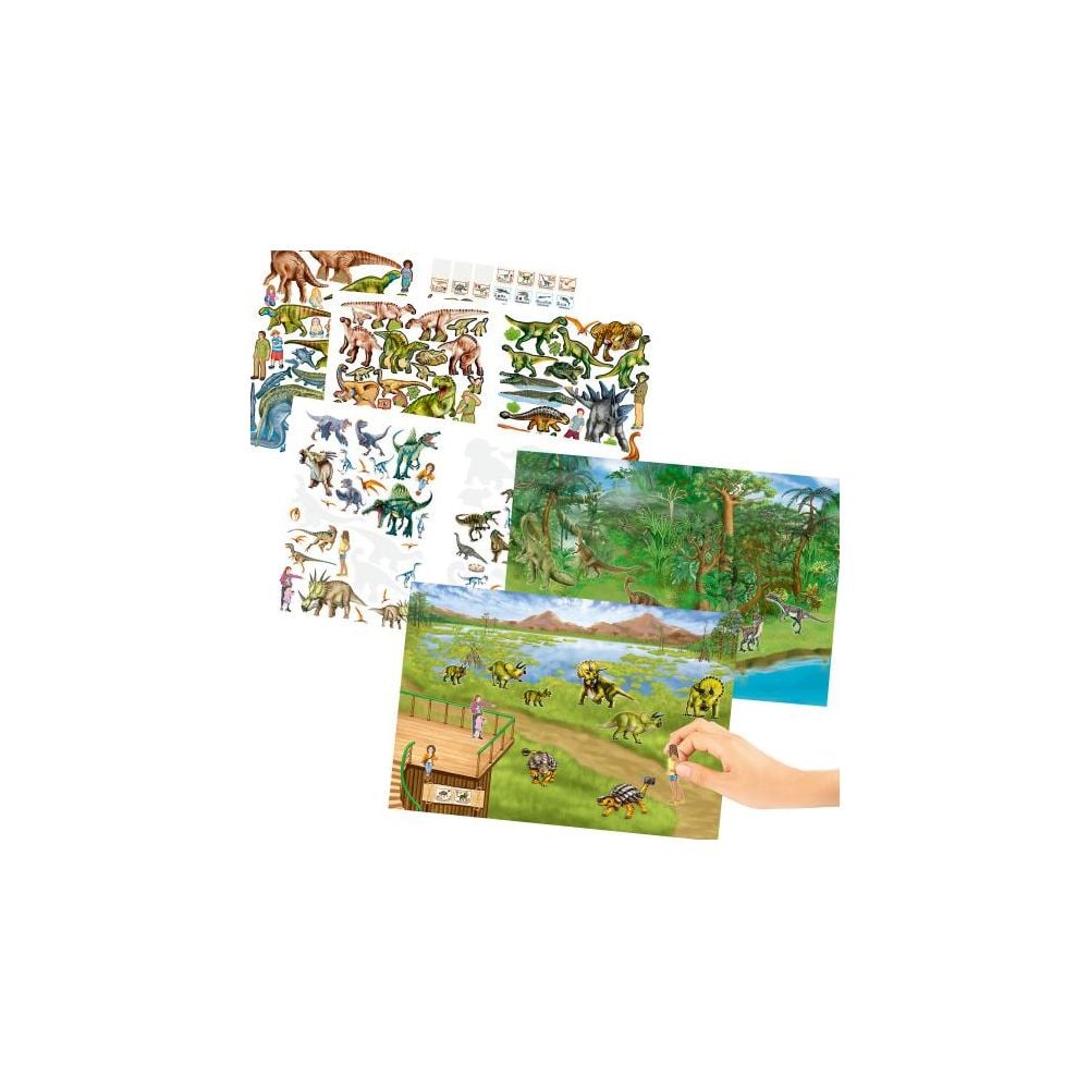Carte cu stickere, Depesche, Creeaza-ti propriul Dino Zoo