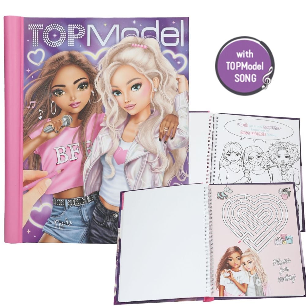Carte de colorat cu lumini LED si sunete, Depesche, TopModel, My Bff