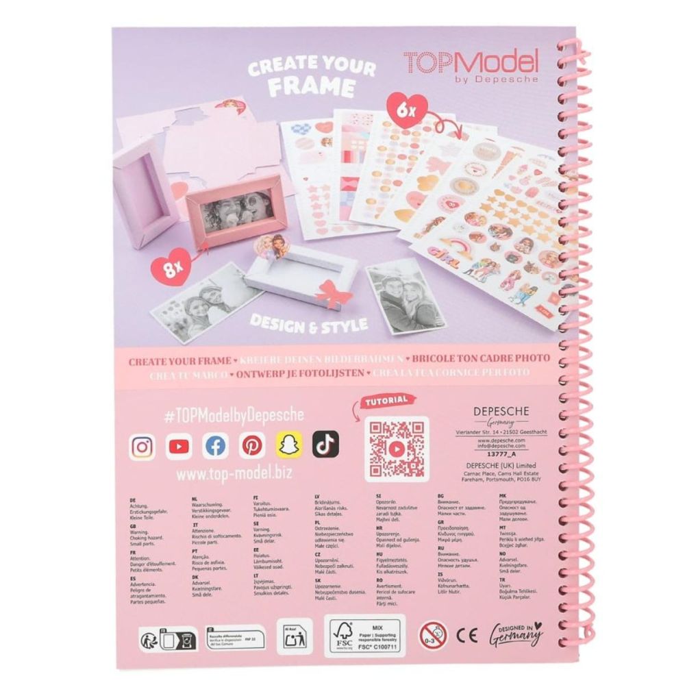 Carte cu rame foto si stickere, Depesche, TopModel, Dyi Frame Book