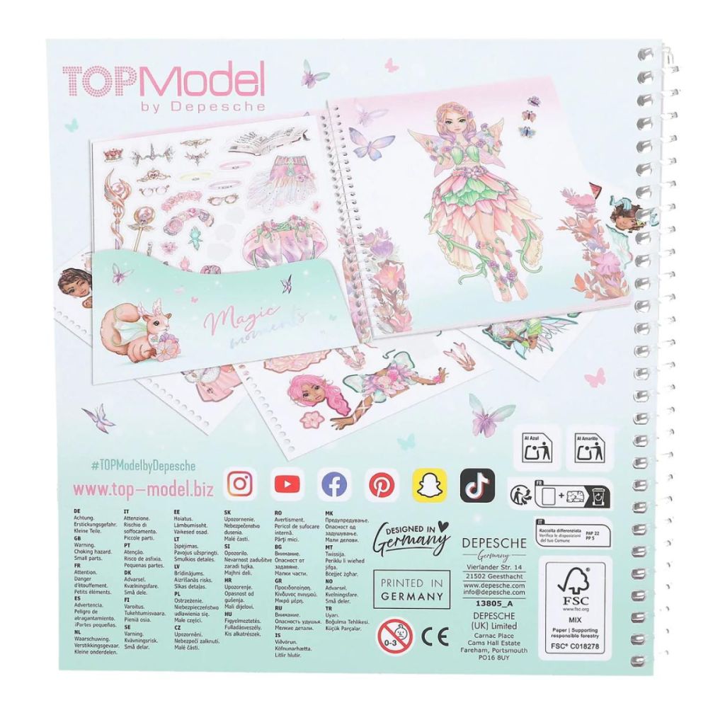 Carte cu stickere, Depesche, TopModel, Dress Me Up, Fantasy