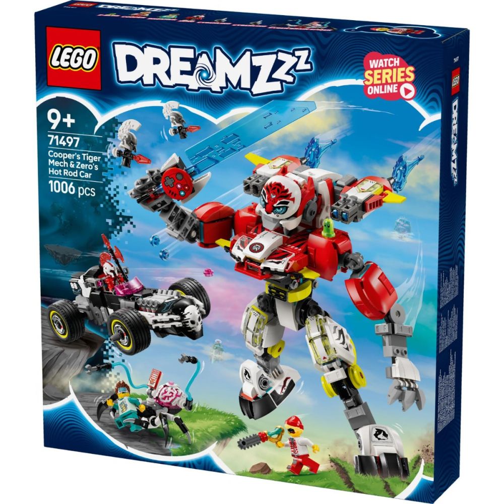 LEGO® Dreamzzz - Robotul tigru al lui Cooper si Masina Hot Rod a lui Zero (71497)