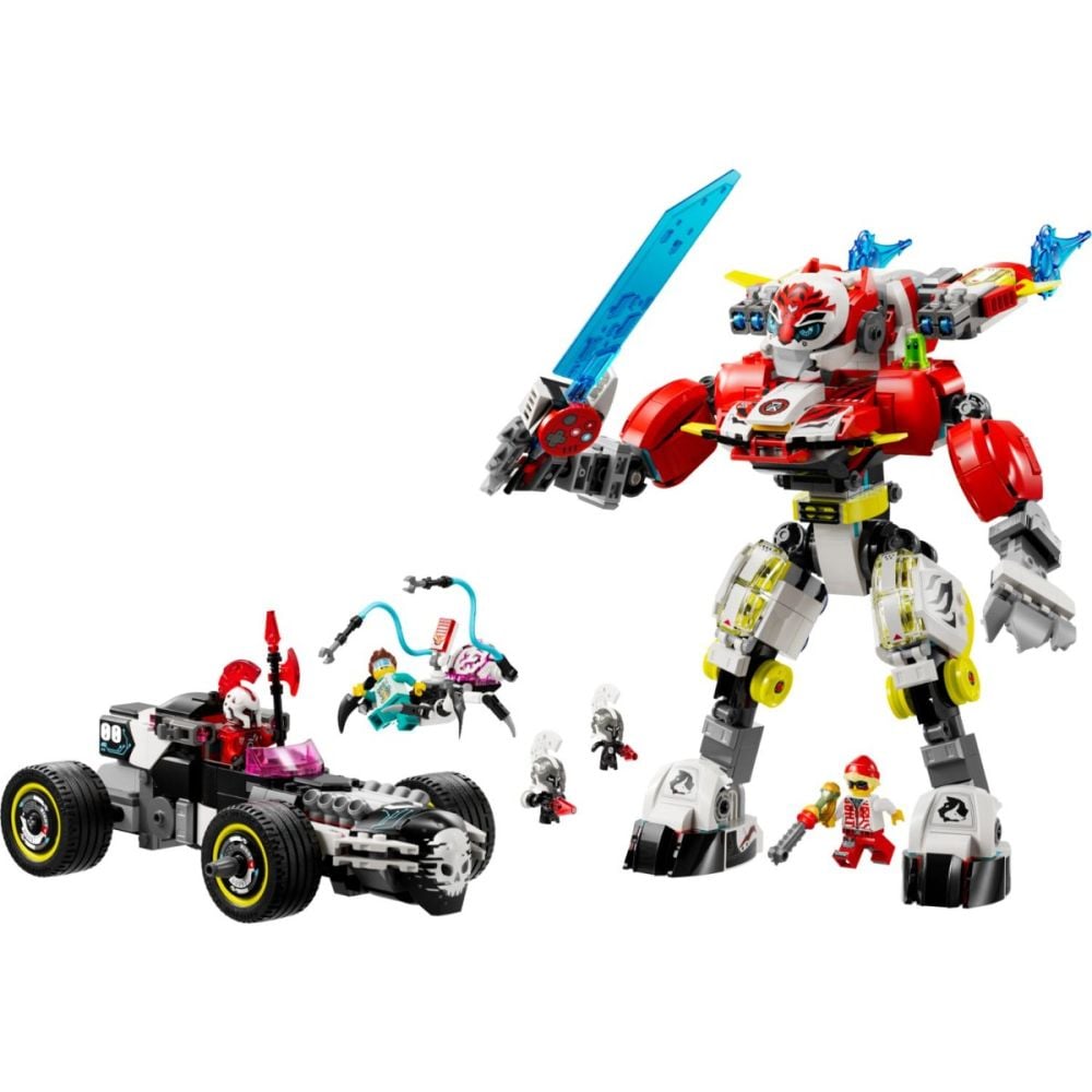 LEGO® Dreamzzz - Robotul tigru al lui Cooper si Masina Hot Rod a lui Zero (71497)